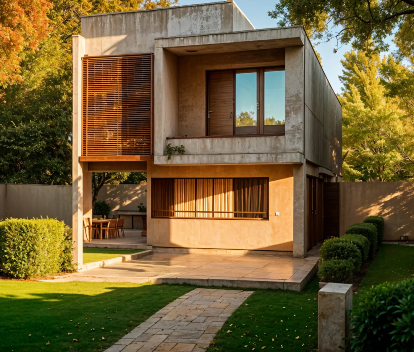 Vivienda unifamiliar de hormigón y madera — proyecto de ÁPICE