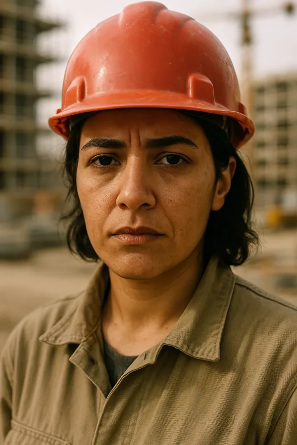 Responsable de seguridad con casco rojo